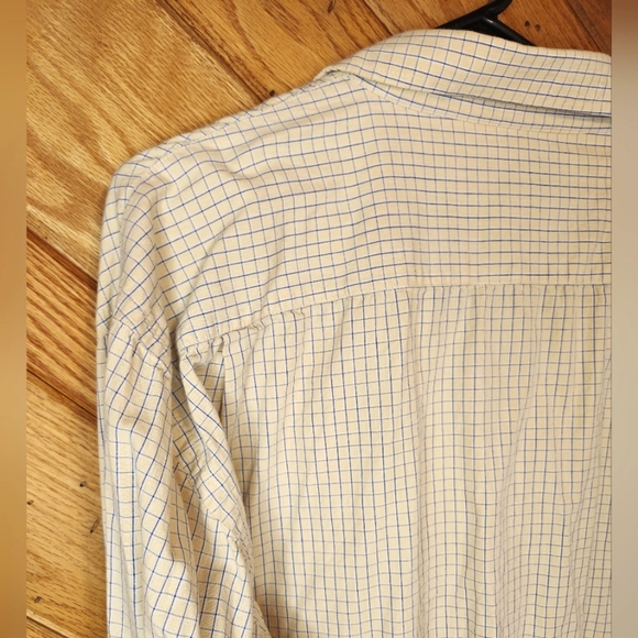 Steve & Barry's blue and yellow XXL checkered long sleeve button up shirt - Picture 8 of 11